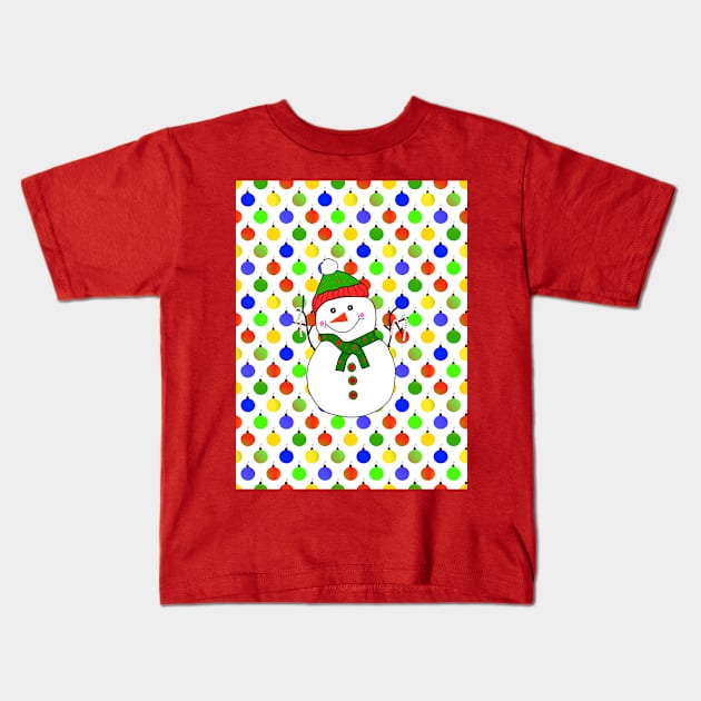 HAPPY Holidays Whimsical Snowman Kids T-Shirt by SartorisArt1